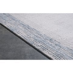 Gümüşsuyu Halı Legro 11561  Turkuaz Akrilik Modern Çerçeveli Saçaklı Dokuma Taban Halı