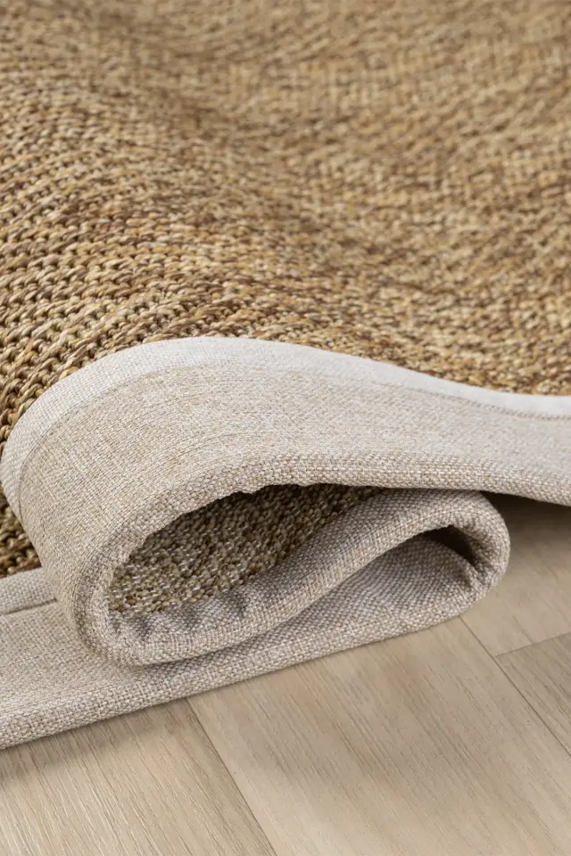 Seyran Halı Bombay 665 Kahve Bej Krem Bordürlü Kolay Temizlenen Hav Toz Vermez Sisal Yolluk