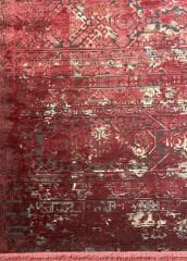 Elexus Halı Diamond 3827 Kırmızı Akrilik Viskon Pamuk Taban Eskitme Desenli Şık Halı