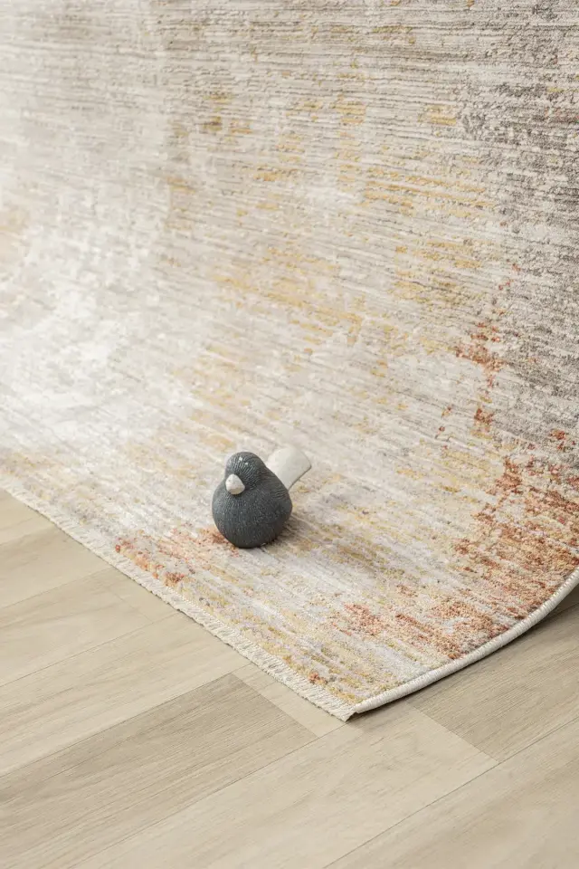 Seyran Halı Peru 10206 Terra Polyester Modern Yumuşak Doku Yüksek Kaliteli Yolluk