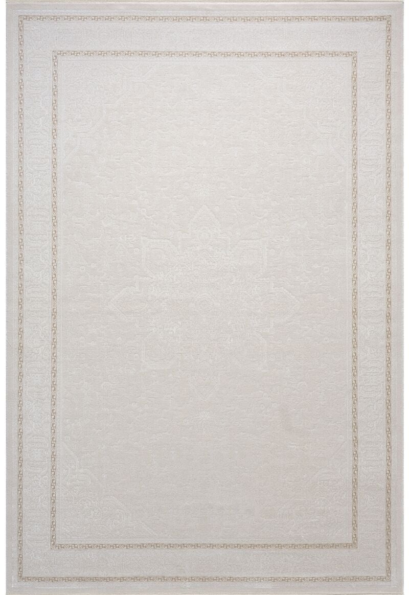 Elexus Halı Woolly 4129 Krem Akrilik Viskon Yumuşak Dokulu Modern Halı