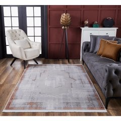 Gümüşsuyu Halı Legro 11564 Bakır Akrilik Klasik Çerçeveli Saçaklı Dokuma Taban Halı