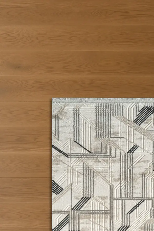 Atlas Halı Estefan EU06A Bej Gri Akrilik Premium Modern Salon ve Oturma Odası Halısı