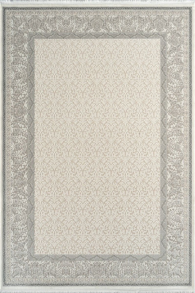 Royal Halı Vintage VH02A Bej Krem Gri Akrilik Yumuşak Dokulu Klasik Motifli Halı