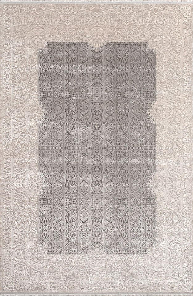 Royal Halı Nil NB08B Gri Yumuşak Dokulu Viskon Iplik Sık Dokuma Modern Ipek Halı