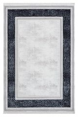 Seyran Halı Zen 7006 Mavi Akrilik Bambu İplik Yüksek Kaliteli Çerçeveli Modern Halı