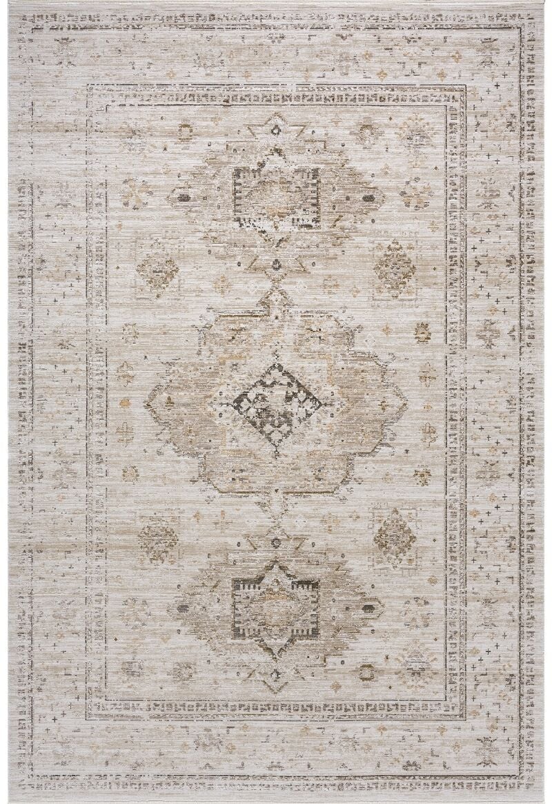 Elexus Halı Woolly 4131 Krem Akrilik Viskon Yumuşak Dokulu Modern Halı