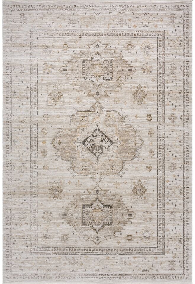 Elexus Halı Woolly 4131 Krem Akrilik Viskon Yumuşak Dokulu Modern Halı