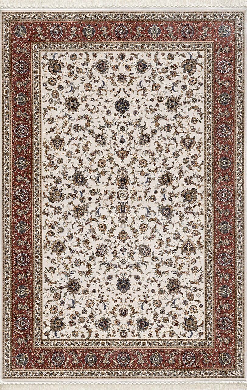 Artemis Halı Silk 5160Y Bordo Krem Viskon Çerçeveli Klasik Oturma Odası ve Salon Halısı