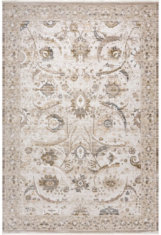 Elexus Halı Woolly 4132 Krem Akrilik Viskon Yumuşak Dokulu Modern Halı